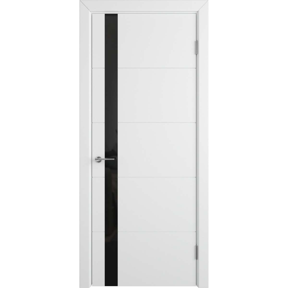 Межкомнатная дверь Trivia Polar Black Gloss Владимирская фабрика дверей Межкомнатная дверь Trivia Polar Black Gloss Владимирская фабрика дверей (Белая матовая дверь со стеклом в современном стиле)