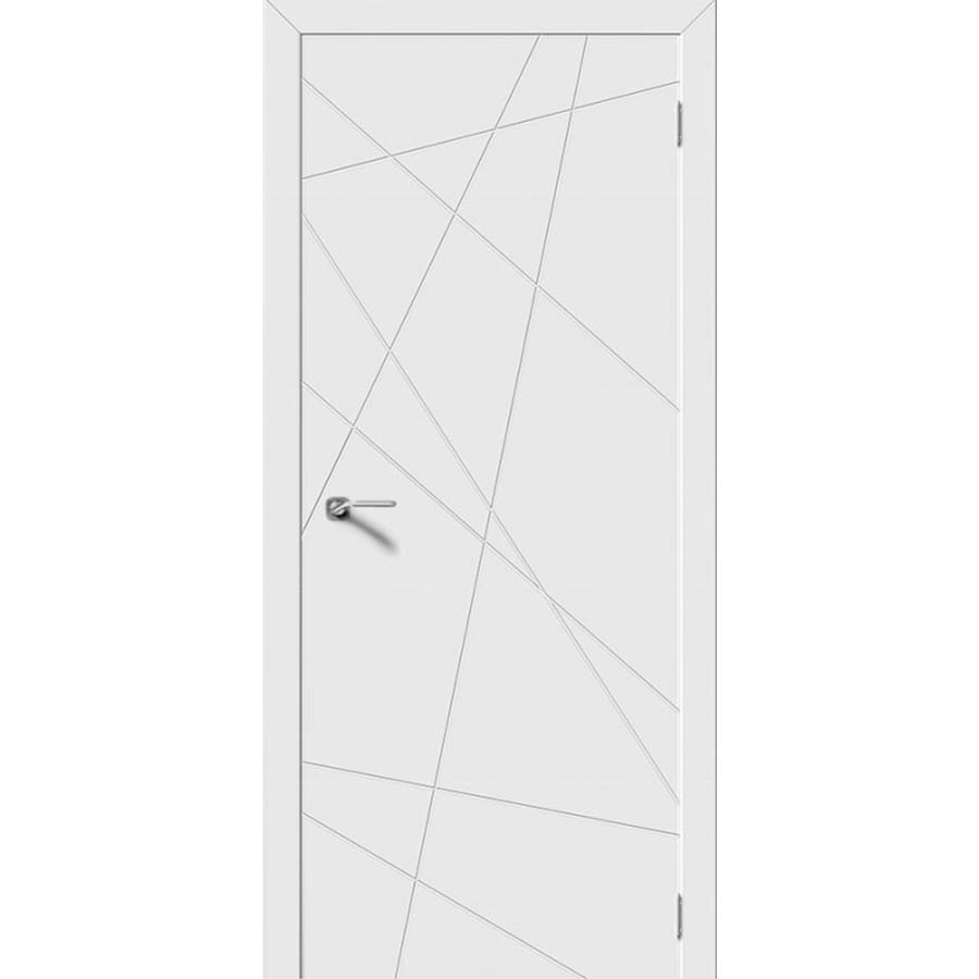 Межкомнатная дверь Модель LINE белая эмаль эмаль Luxor Межкомнатная дверь Модель LINE белая эмаль эмаль Luxor (Белая матовая глухая дверь в современном стиле)