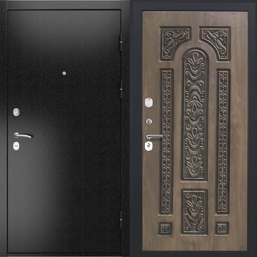Входная дверь Luxor-3b Д-19 Грецкий орех + черная патина винорит Входная дверь Luxor-3b Д-19 Грецкий орех + черная патина винорит