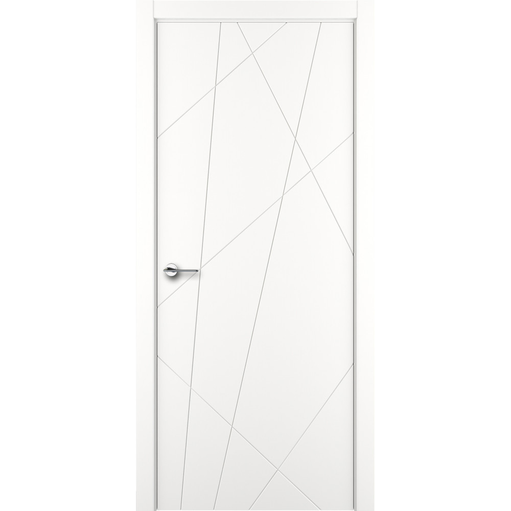 Межкомнатная дверь Chaos Белый эмаль ZADOOR Межкомнатная дверь Chaos Белый эмаль ZADOOR (Белая матовая глухая дверь в современном стиле)