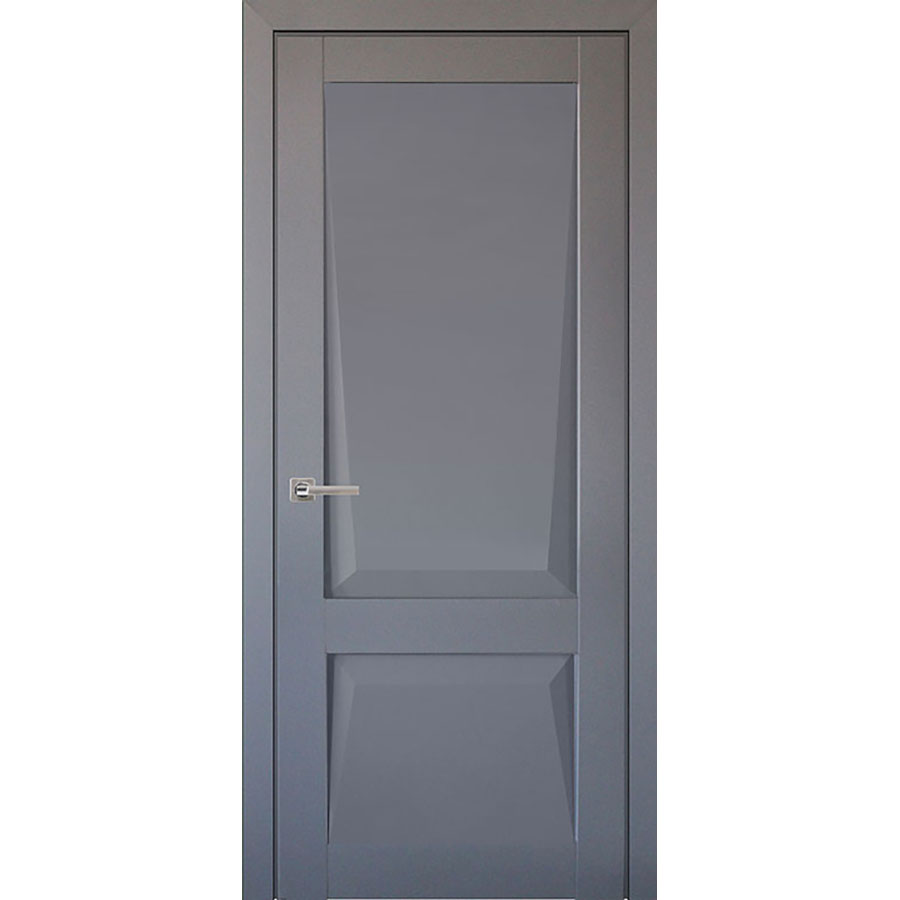 Межкомнатная дверь Перфекто 101 покрытие soft touch серый бархат глухая  Uberture по цене 14950 руб. купить в Москве в интернет-магазине Двери LEKO