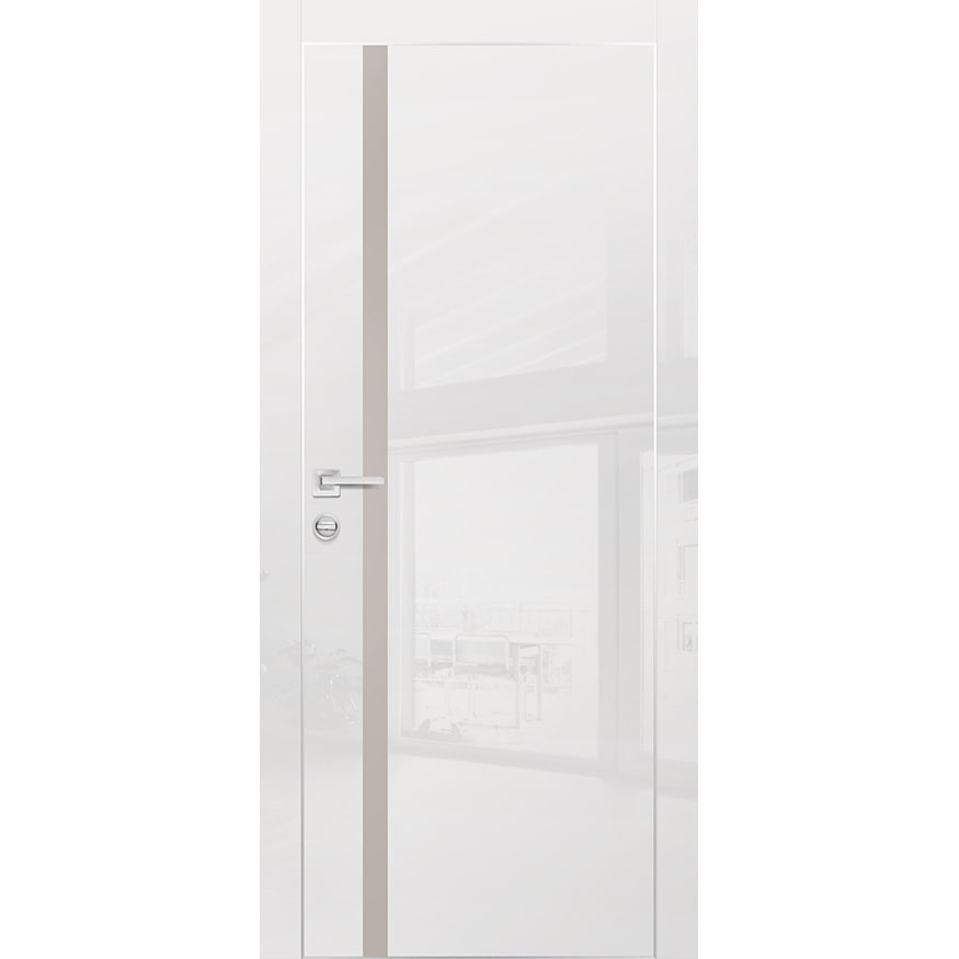 Межкомнатная дверь HGX-10 (латте глянец) в интерьере. Купить двери 550х1900 в Москве. Дверь 550 купить
