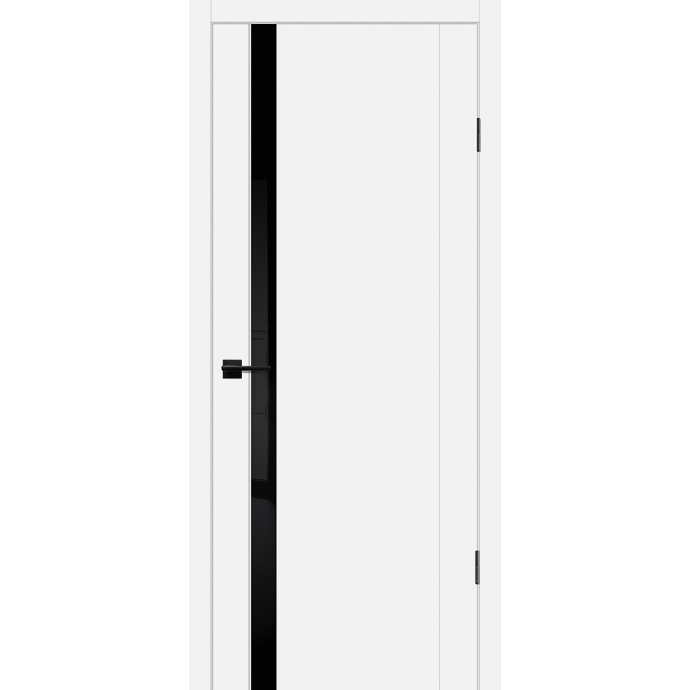 Межкомнатная дверь PSC-10 Белый со стеклом Черный лакобель по цене 9750 руб. купить в Москве в интернет-магазине Двери LEKO