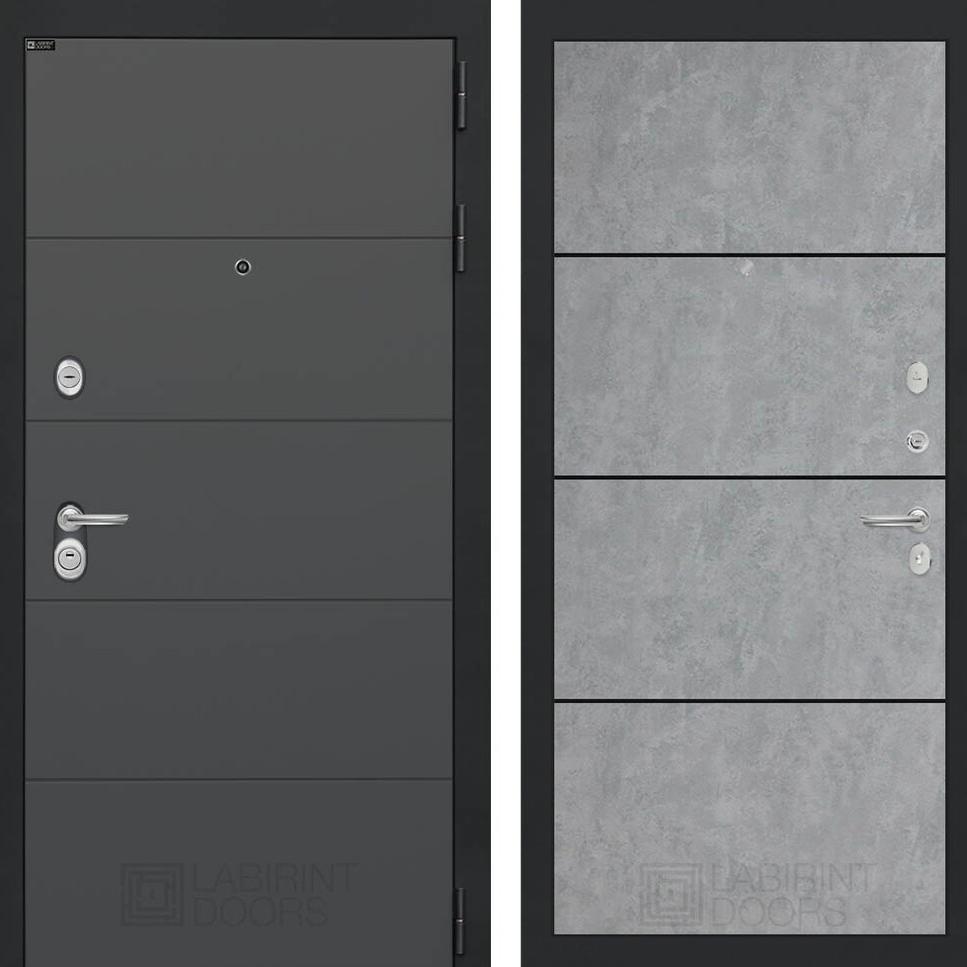 Входная дверь ART графит 25 - Бетон светлый, черный молдинг Лабиринт Входная дверь ART графит 25 - Бетон светлый, черный молдинг Лабиринт