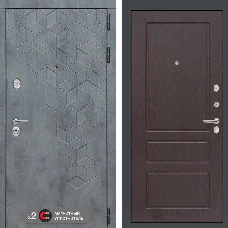 Входная дверь Бетон 03 - Орех премиум Лабиринт Входная дверь Бетон 03 - Орех премиум Лабиринт