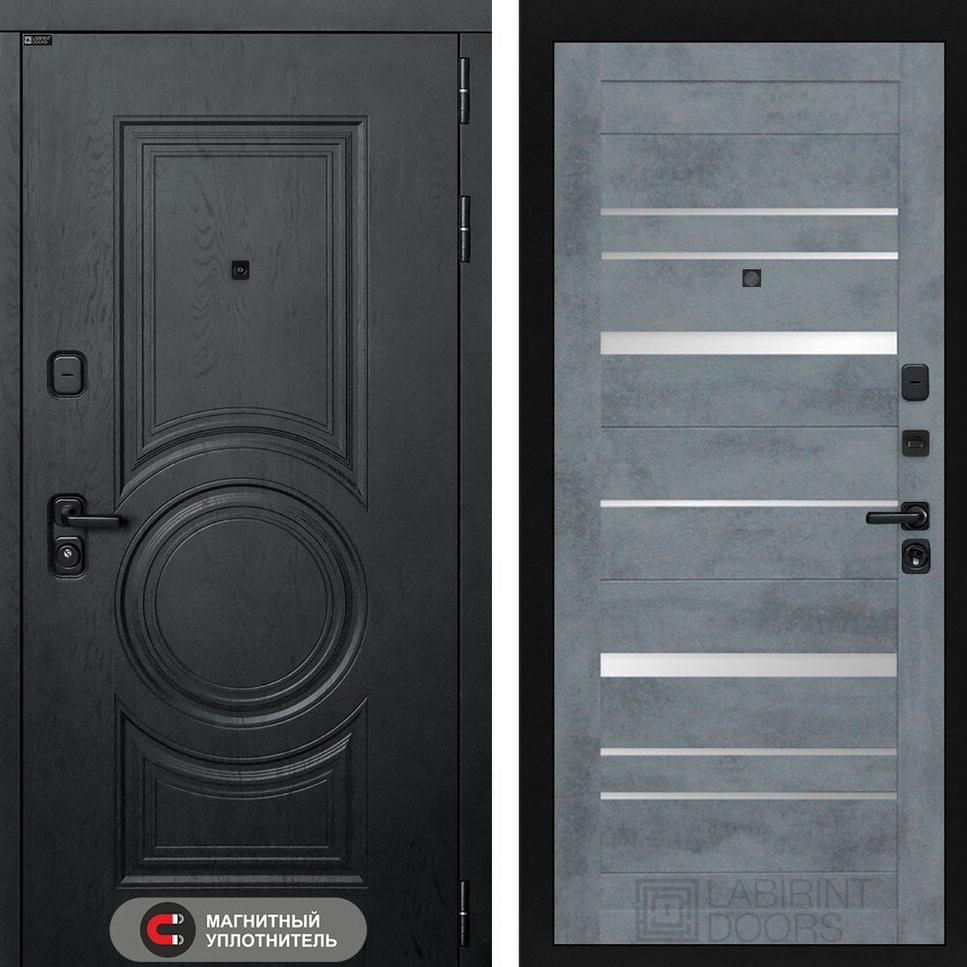 Входная дверь GRAND 20 - Бетон темный, зеркальные вставки Лабиринт Входная дверь GRAND 20 - Бетон темный, зеркальные вставки Лабиринт