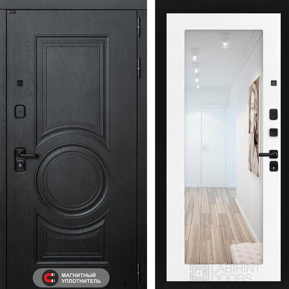 Входная дверь GRAND с Зеркалом 18 - Белое дерево Лабиринт Входная дверь GRAND с Зеркалом 18 - Белое дерево Лабиринт