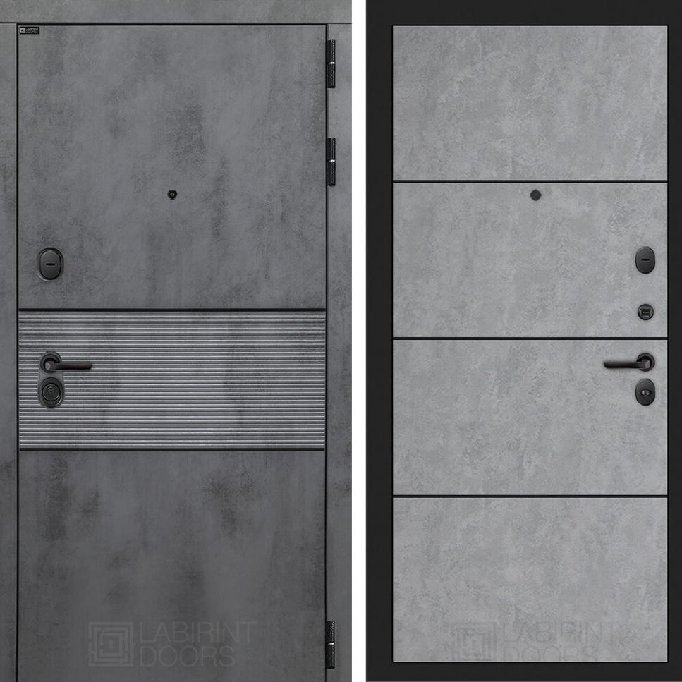 Входная дверь INFINITY 25 - Бетон светлый, черный молдинг Лабиринт Входная дверь INFINITY 25 - Бетон светлый, черный молдинг Лабиринт