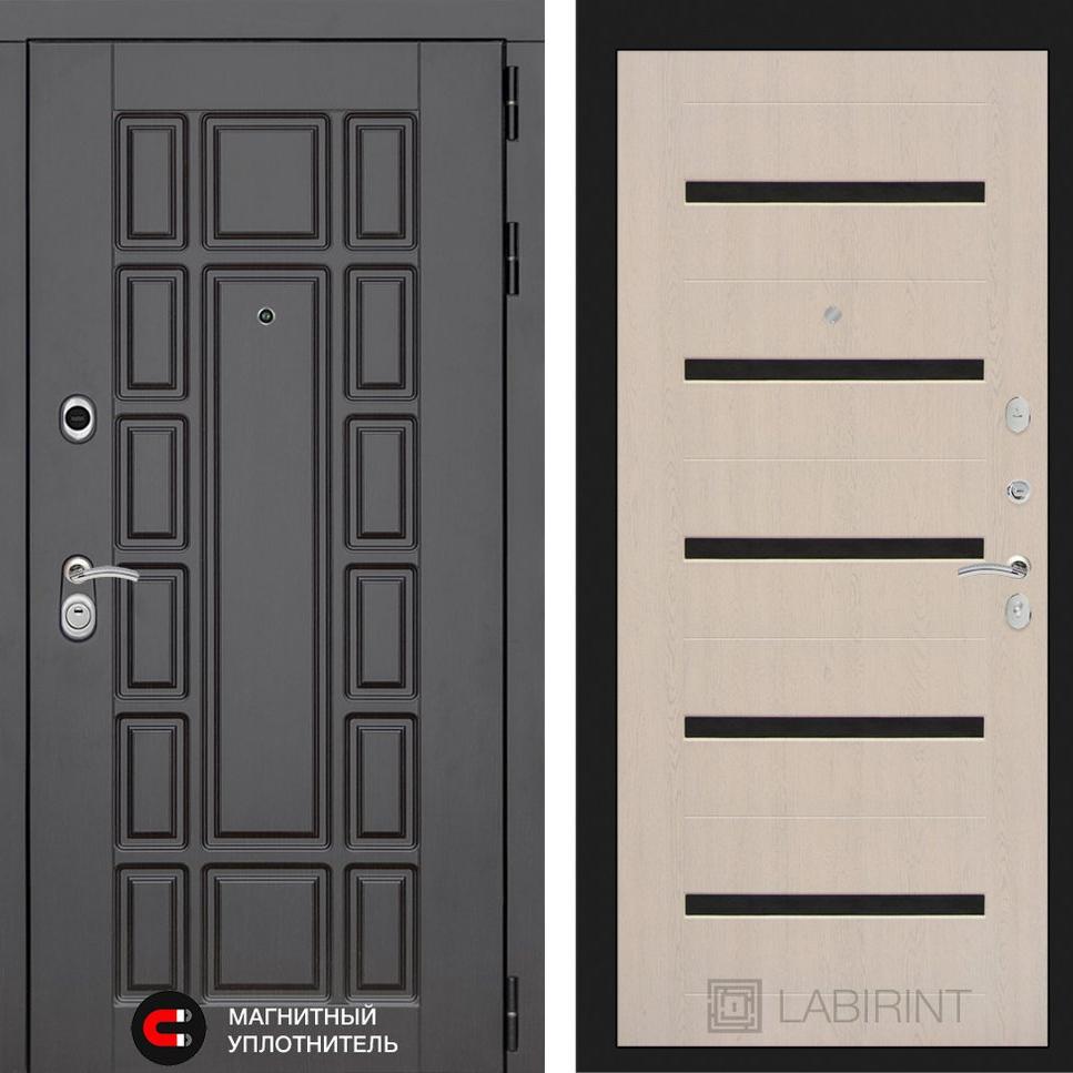 Входная дверь Нью-Йорк 01 - Беленый дуб, стекло черное Лабиринт Входная дверь Нью-Йорк 01 - Беленый дуб, стекло черное Лабиринт