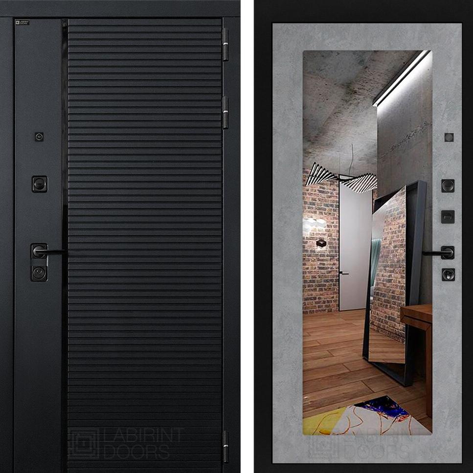 Входная дверь PIANO с зеркалом 18 - Бетон светлый Лабиринт Входная дверь PIANO с зеркалом 18 - Бетон светлый Лабиринт