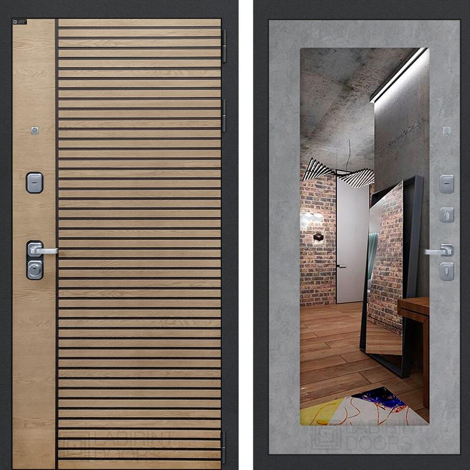 Входная дверь RITM с Зеркалом 18 - Бетон светлый Лабиринт Входная дверь RITM с Зеркалом 18 - Бетон светлый Лабиринт