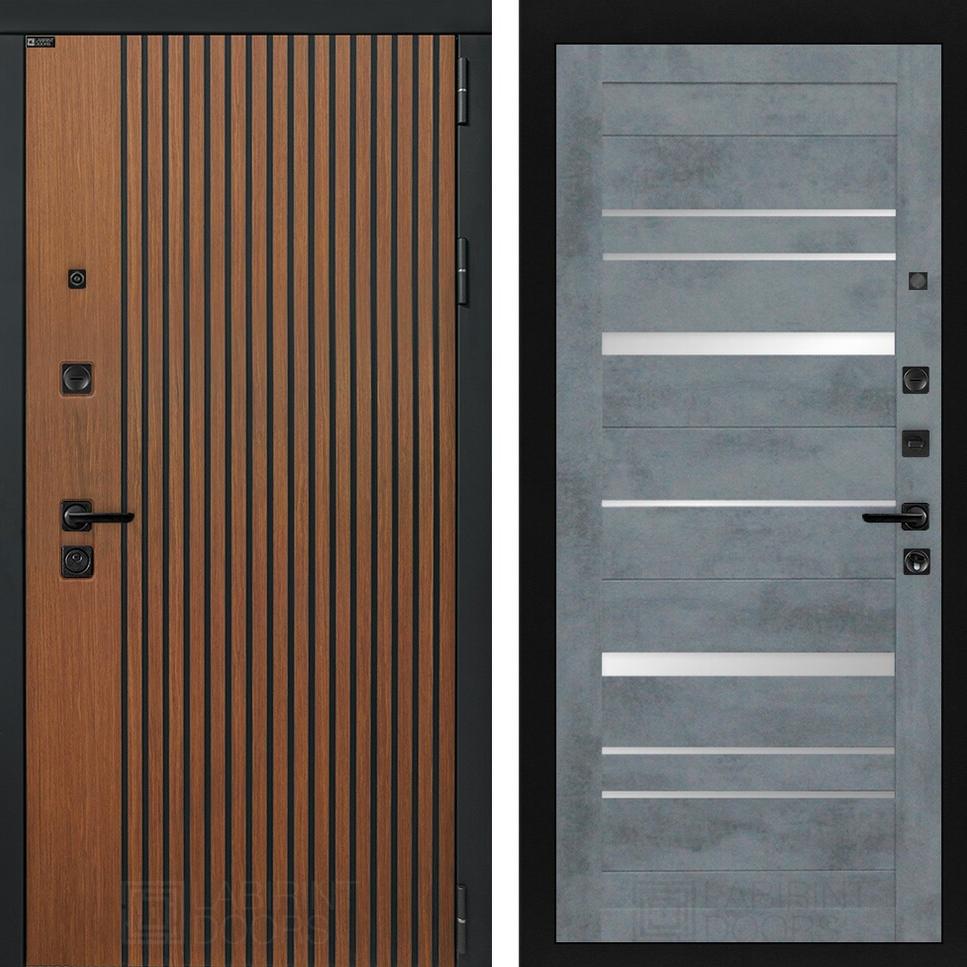 Входная дверь STORM 20 - Бетон темный, зеркальные вставки Лабиринт Входная дверь STORM 20 - Бетон темный, зеркальные вставки Лабиринт