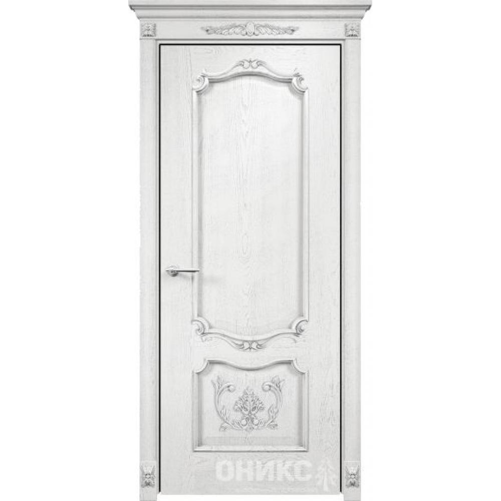 Межкомнатные двери Оникс Classic Венеция Белая эмаль патина серебро ...
