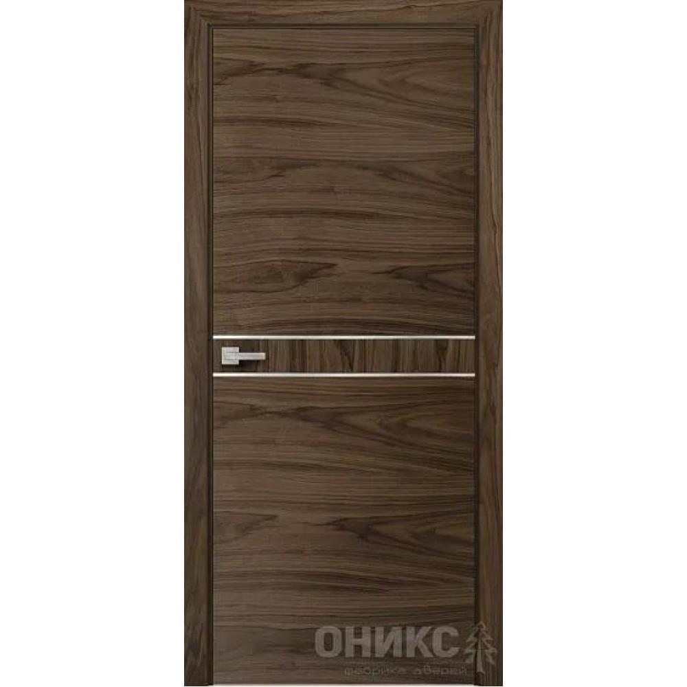 Межкомнатные двери Оникс Hi-tech Авангард с молдингом Орех Американский ...